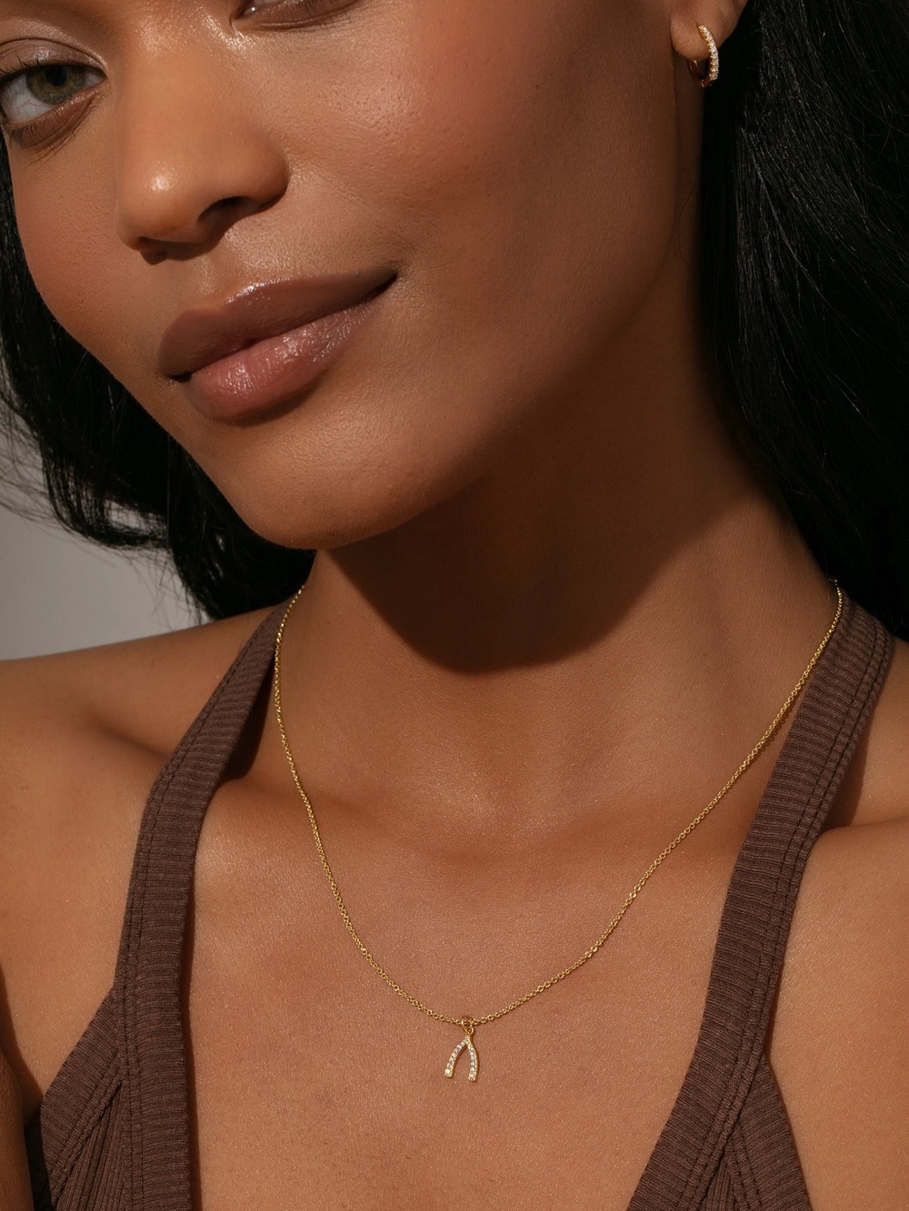 Uncommon James Pave Wishbone Necklace